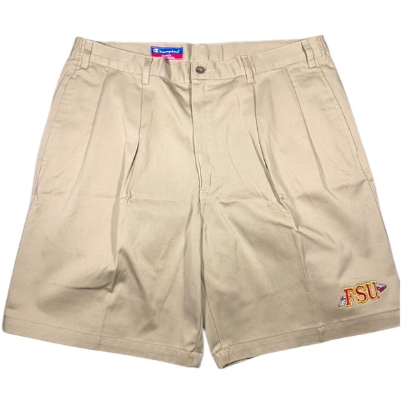 FSU Shorts Men’s 36 Khaki Embroidered Florida State Seminoles College Preppy - Picture 1 of 10